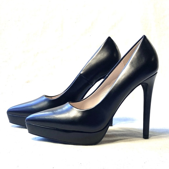 Elisabet Tang Black Leather Platform Stilettos - Picture 7 of 12